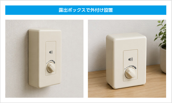 露出ボックスで外付け設置 露出ボックスで外付け設置