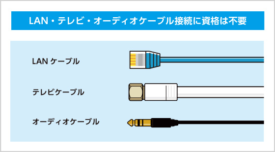 LAN・テレビ・オーディオケーブル接続に資格は不要 LAN・テレビ・オーディオケーブル接続に資格は不要